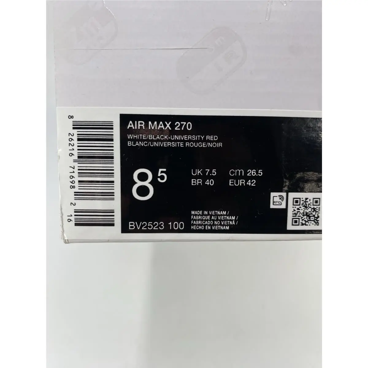 Nike shoes - Nike Air Max 270 - Air Max - BV2523 100 - White/Black-University Red (UPC: 826216716982) 8
