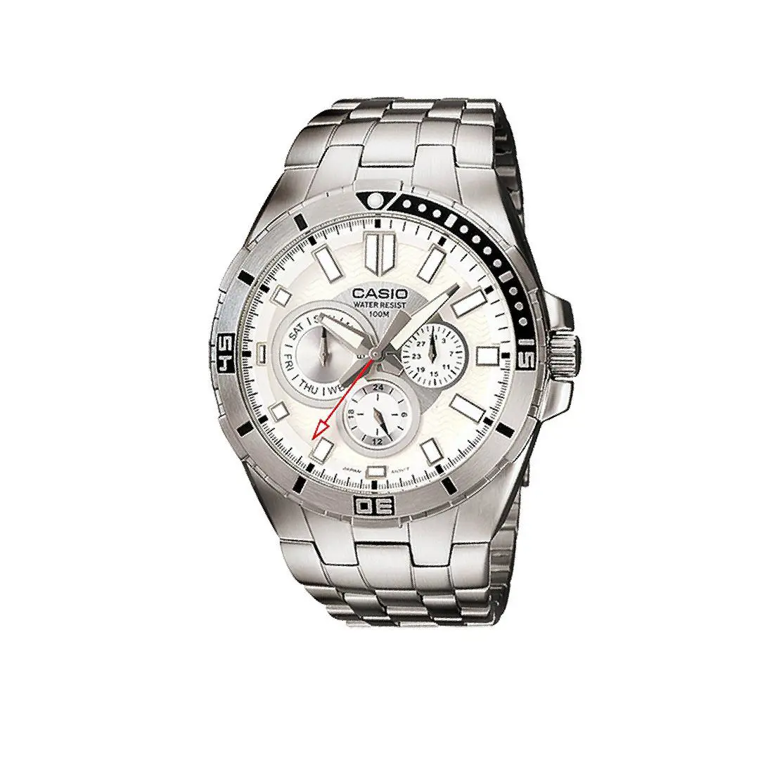 Casio MTD-1068D-7A Vintage Classic Watch MTD1068D-7A - Dial: Black, Band: Silver