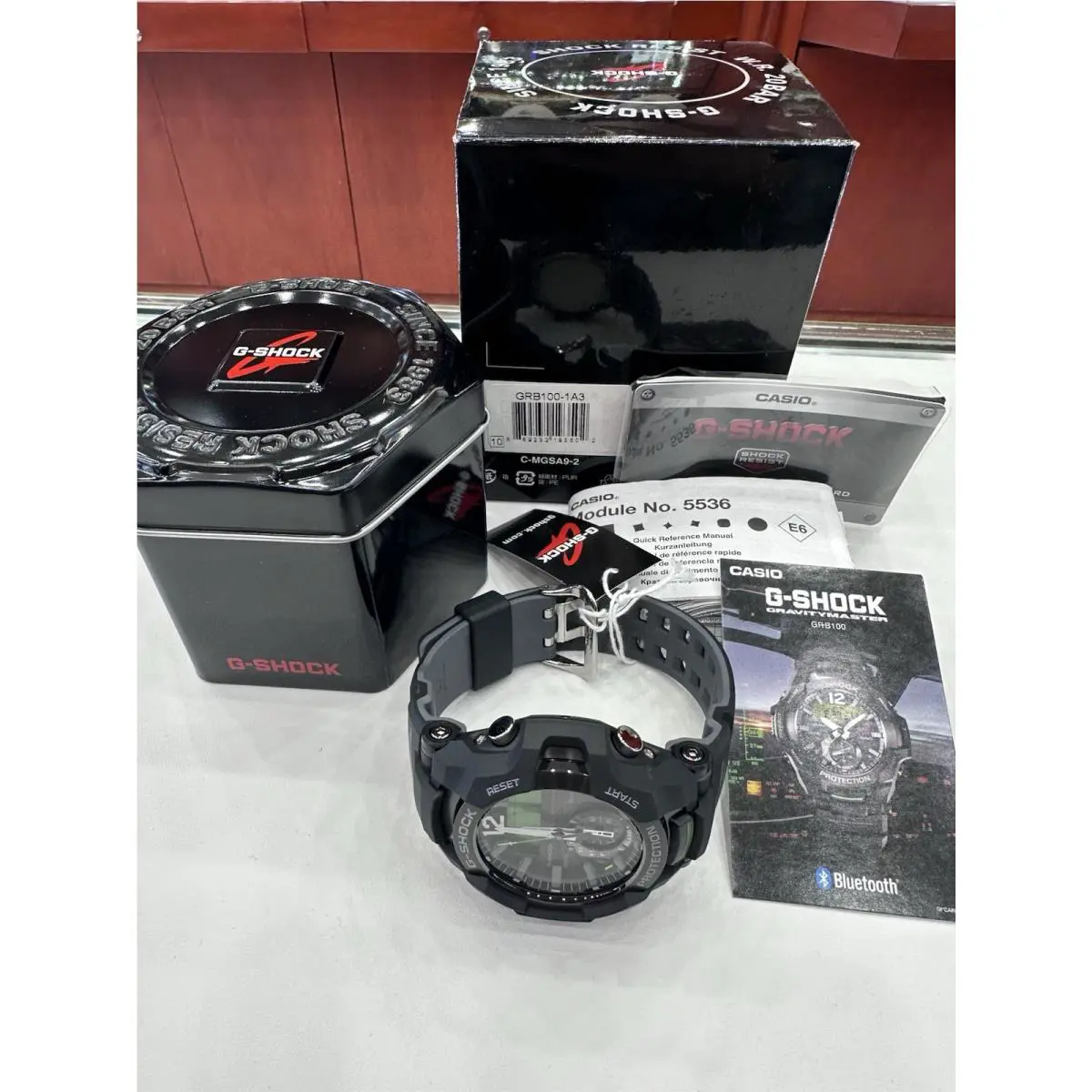G Shock  Watch GRB100-1A3 Rare Box and Papers Gravity Master Aviation by Casio