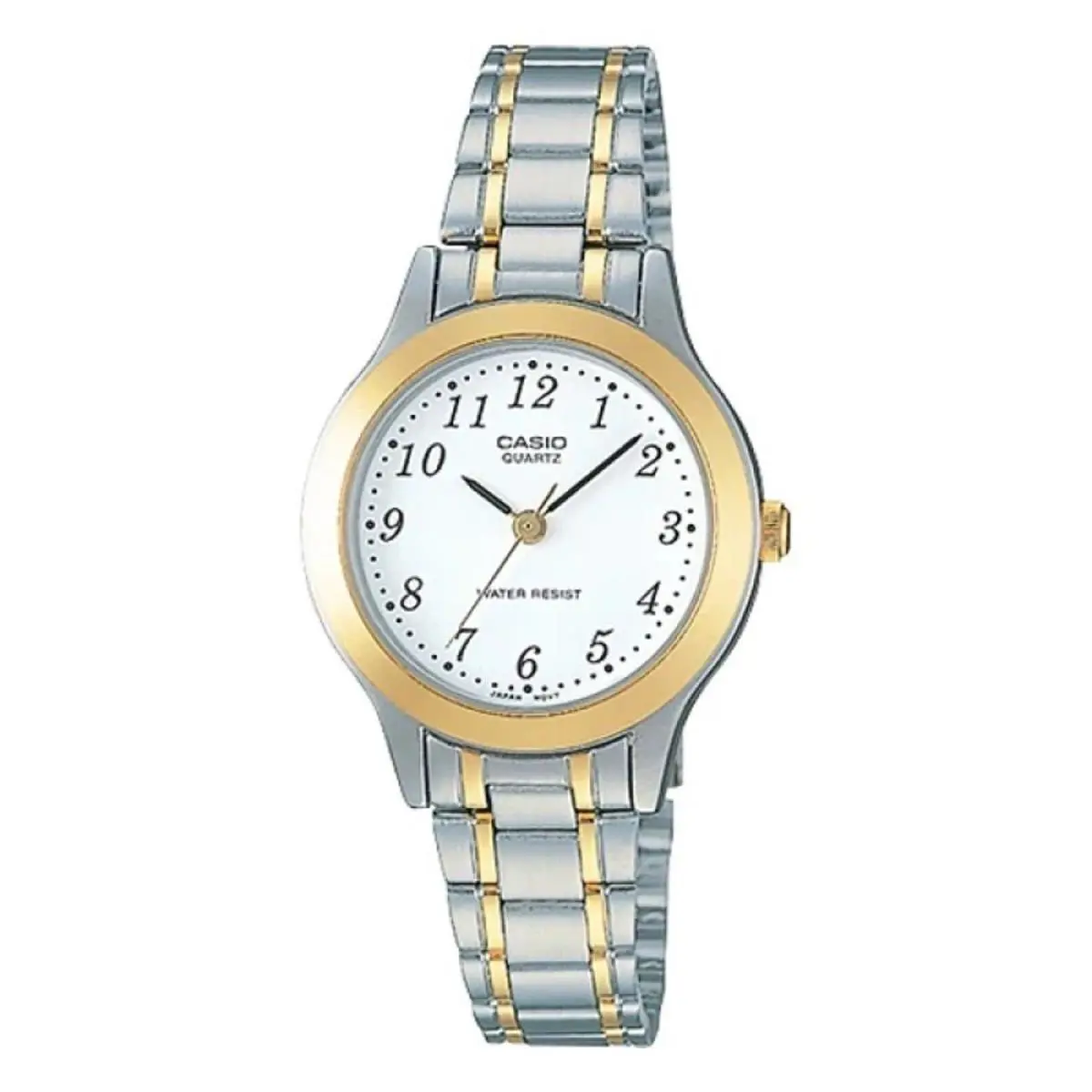Casio Women’s Two-tone Gold Silver Analog Watch with White Dial