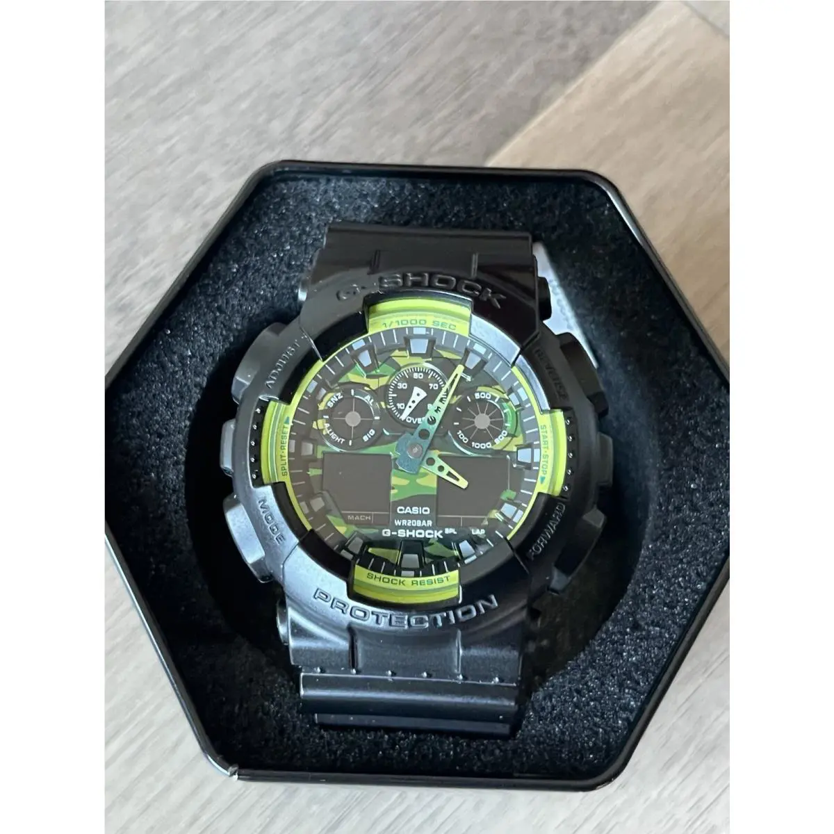 G-shock GA-100LY Camouflage Green Digital Analog Watch 20ATM Shock Resistant by Casio