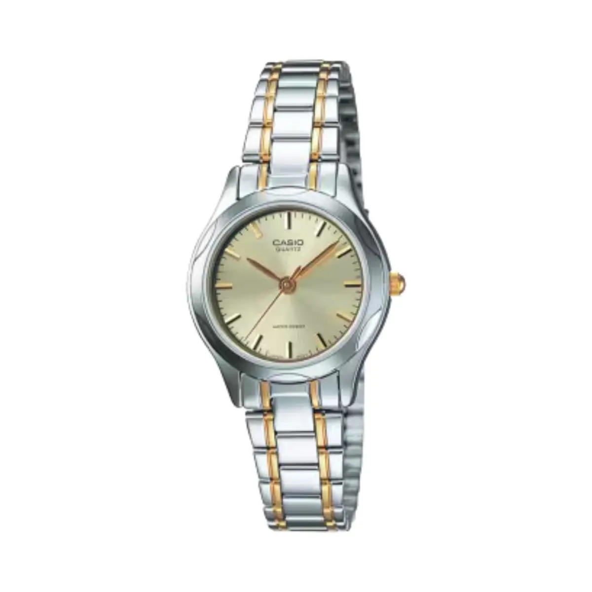 Casio Women’s Two-tone Stainless Steel Bracelet Analog Watch Champagne Dial