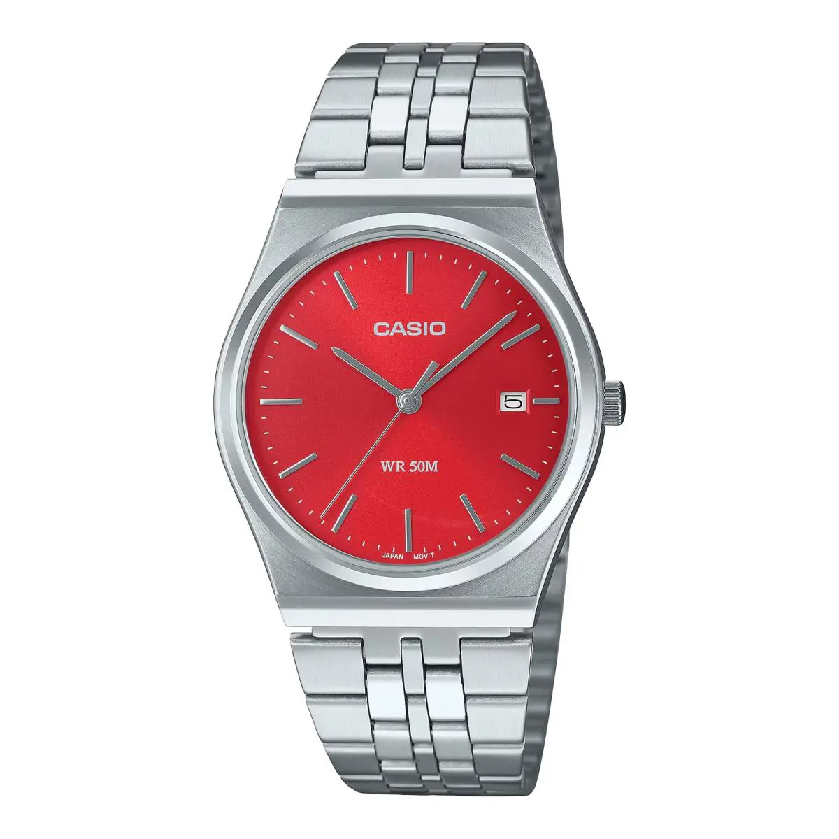 Casio Men’s Stainless Steel Watch with Red Dial - MTP-B145D-4A2VDF