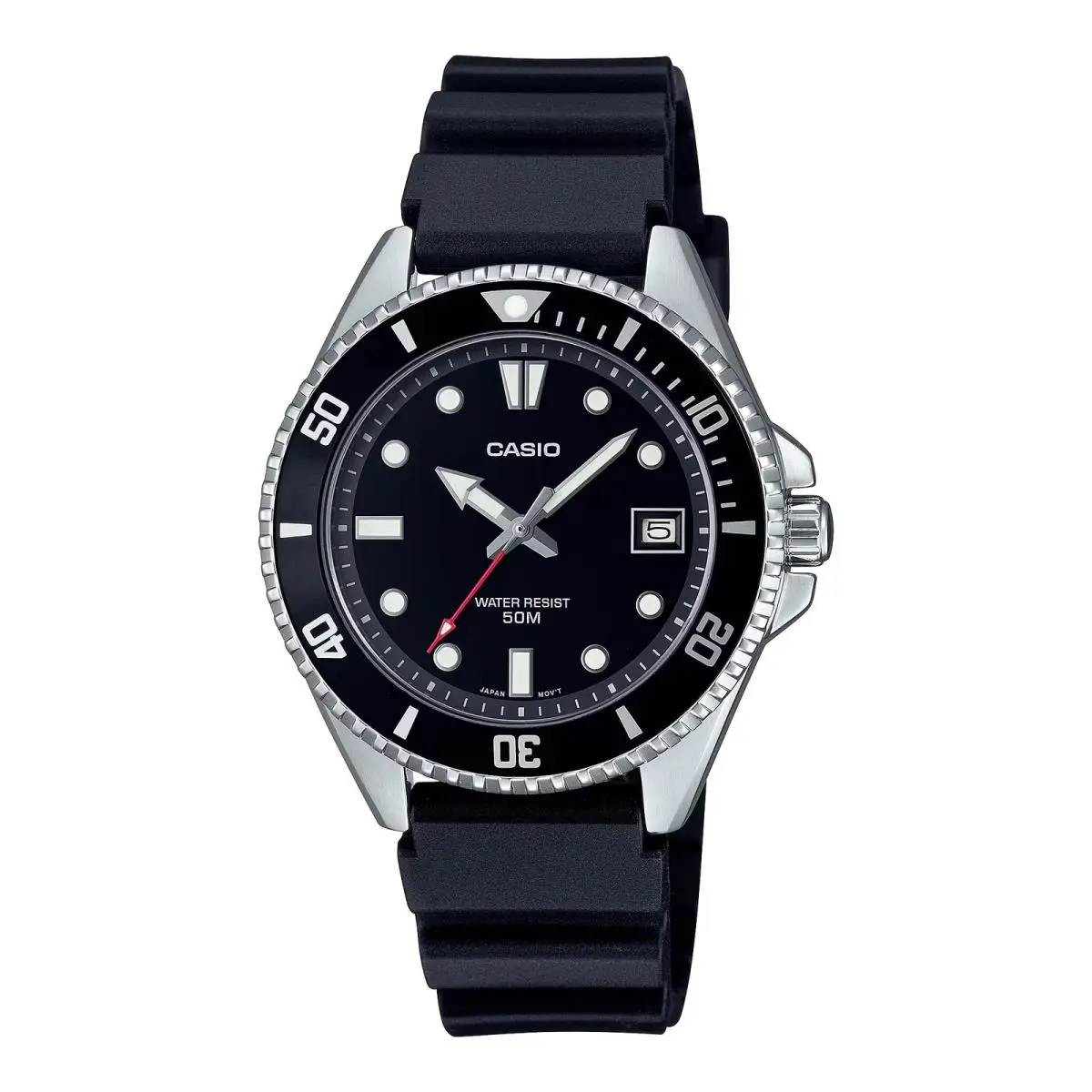 Casio Men`s Watch with Black Dial Resin Band - MDV-10-1A1VDF
