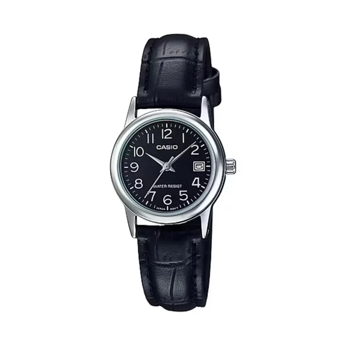 Women’s Black Leather Watch with Black Dial - LTP-V002L-1BUDF by Casio
