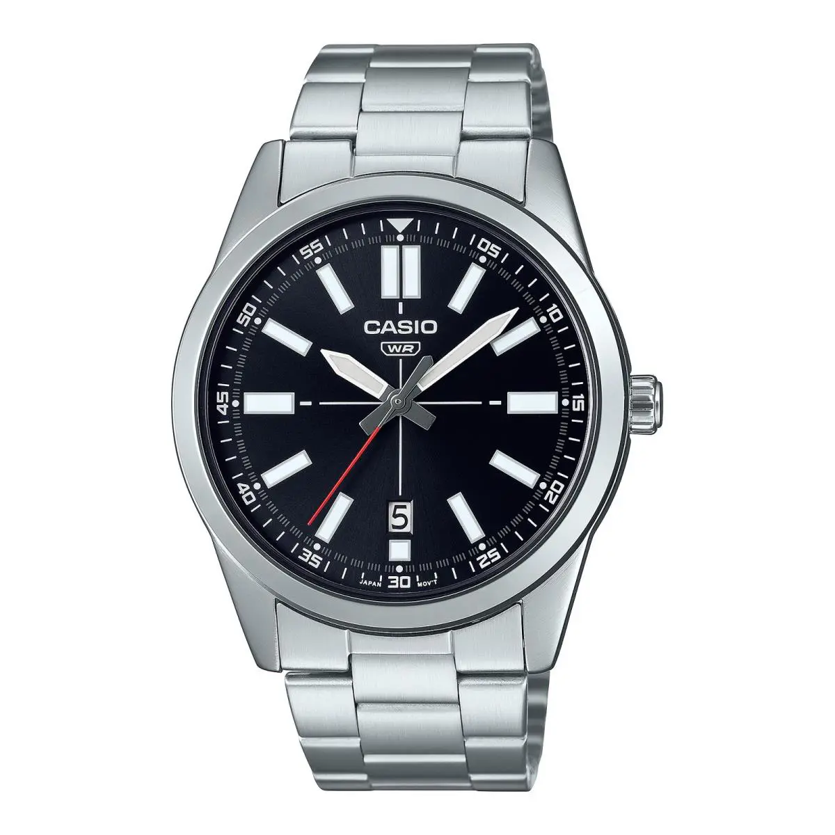 Casio Men’s Black Dial Stainless Steel Bracelet Watch - MTP-VD02D-1EUDF