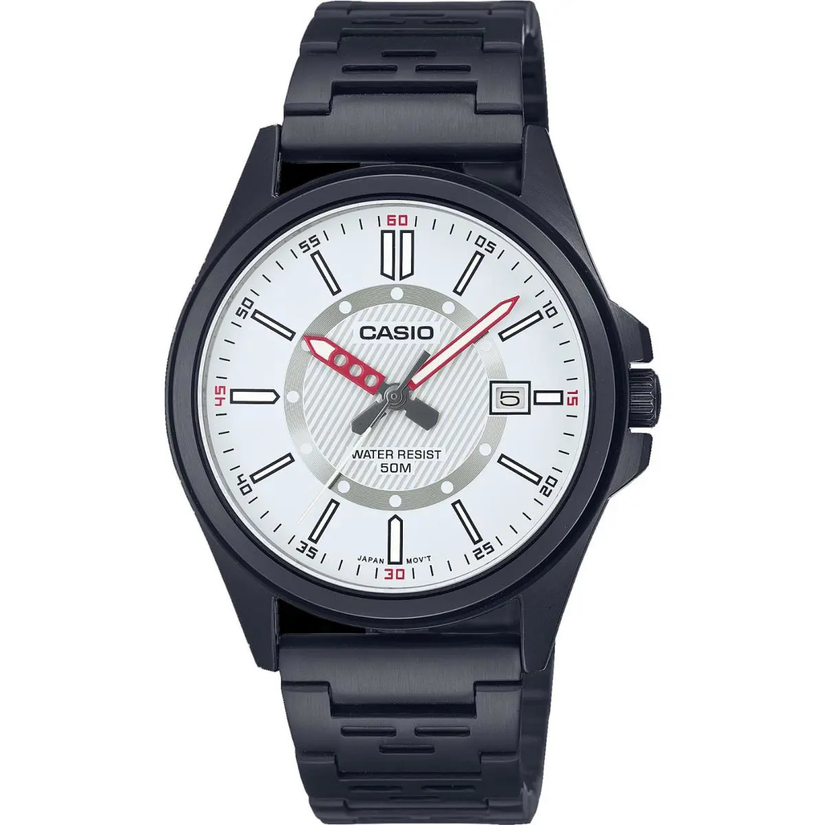 Casio MTP-E700B-7EV Analog Watch Black Ion-plated Band White Dial Date
