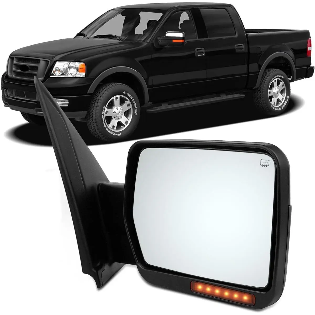 Casio Ford F150 Towing Mirror with Chrome Right Turn Signal Light 2004-2014