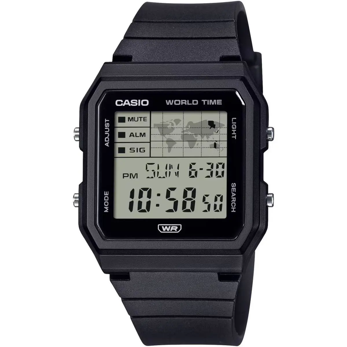 Casio Unisex Digital Watch Alarm World Time Grey Dial Black Strap LF-30W-1ACF