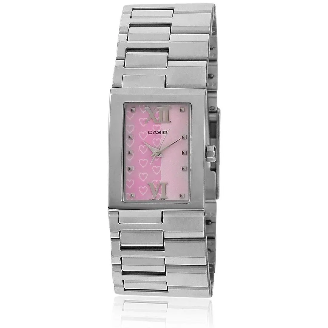 Casio Women`s Core LTP1316D-4A Pink Dial Silver Stainless Steel Quartz Watch - Dial: Silver, Blue, Pink, Band: Silver, Gold, Bezel: Silver