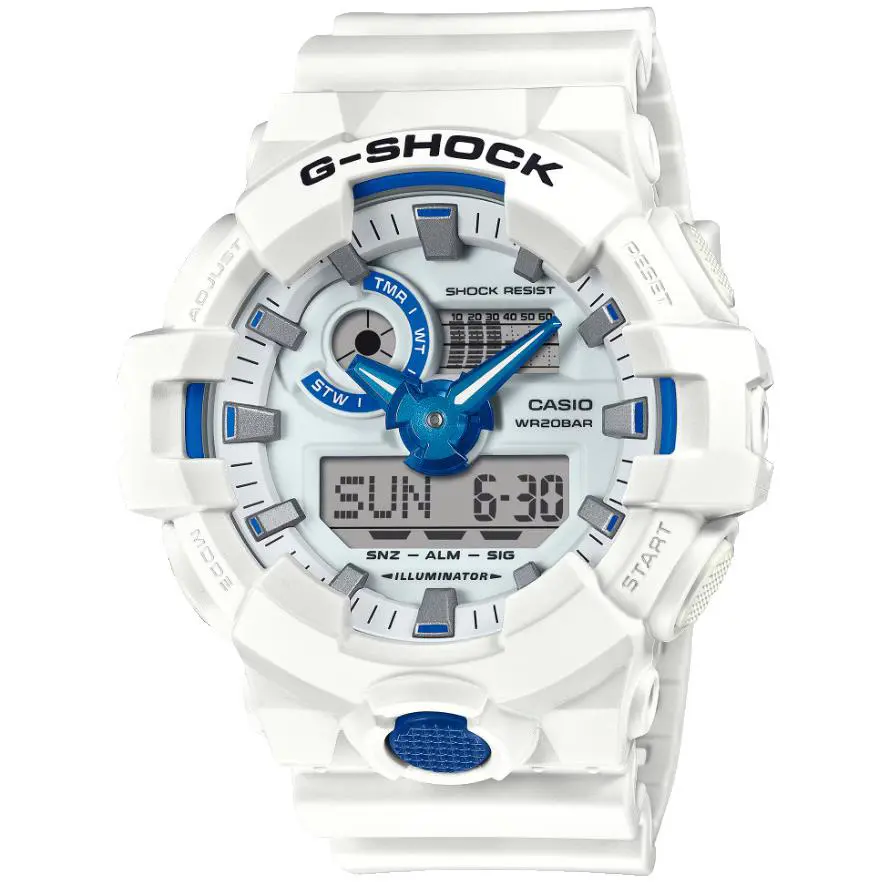 Casio G-shock Analog/digital White/blue Resin Watch GA-700HDS-7A/ GA700HDS-1A