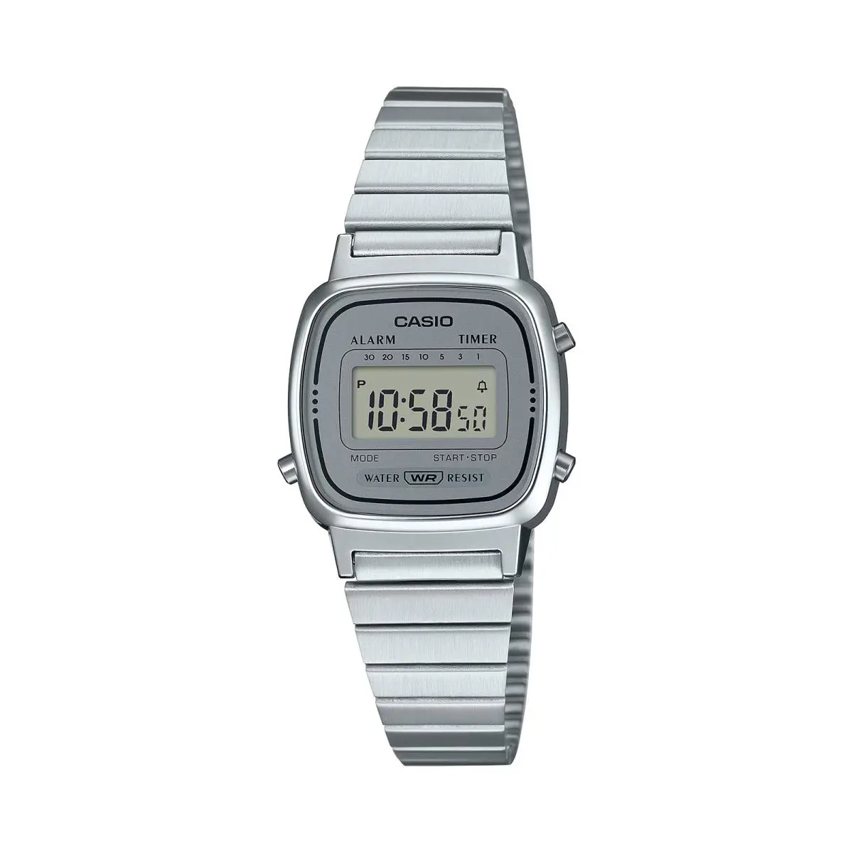 Casio Women’s Silver Digital Dial Stainless Steel Bracelet Watch