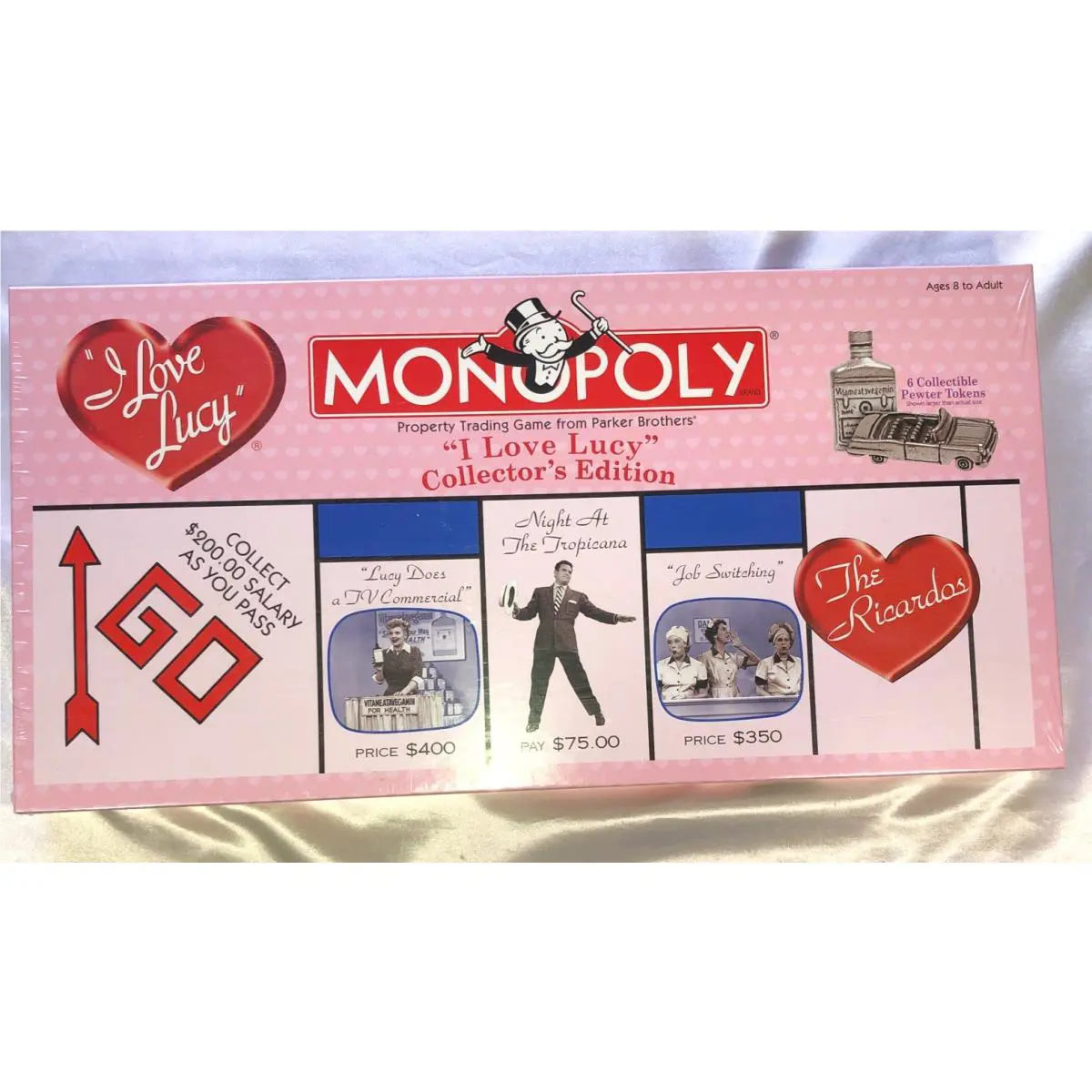 Monopoly I Love Lucy Collectors Edition Board Game 2001 Pewter Pcs NW Vtg
