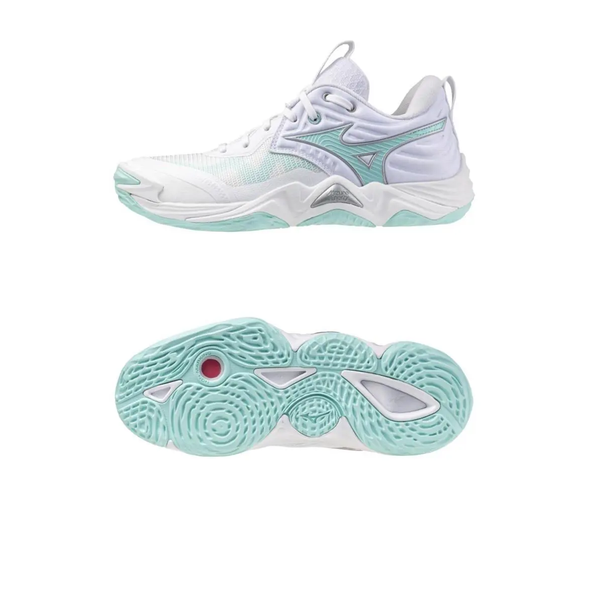 Mizuno Women`s Wave Momentum 4 Elite Volleyball Shoe - 430341 - White/Mint