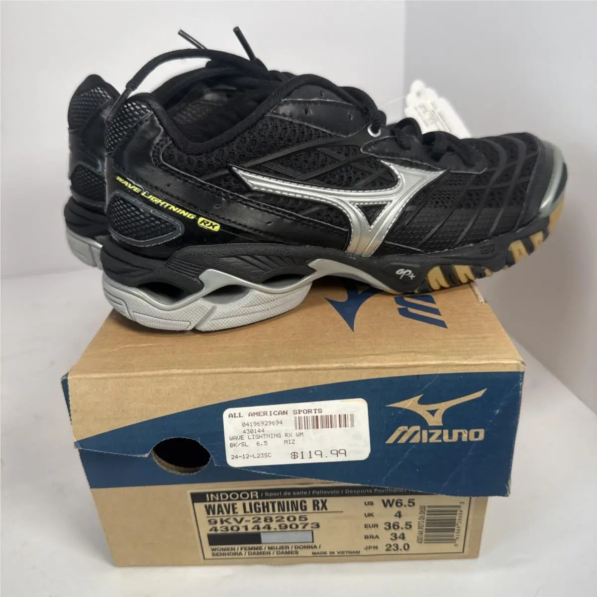 Mizuno Wave Tornado6 Womens Volleyball Shoes Black / Gray 9kv-28205 Size 6.5