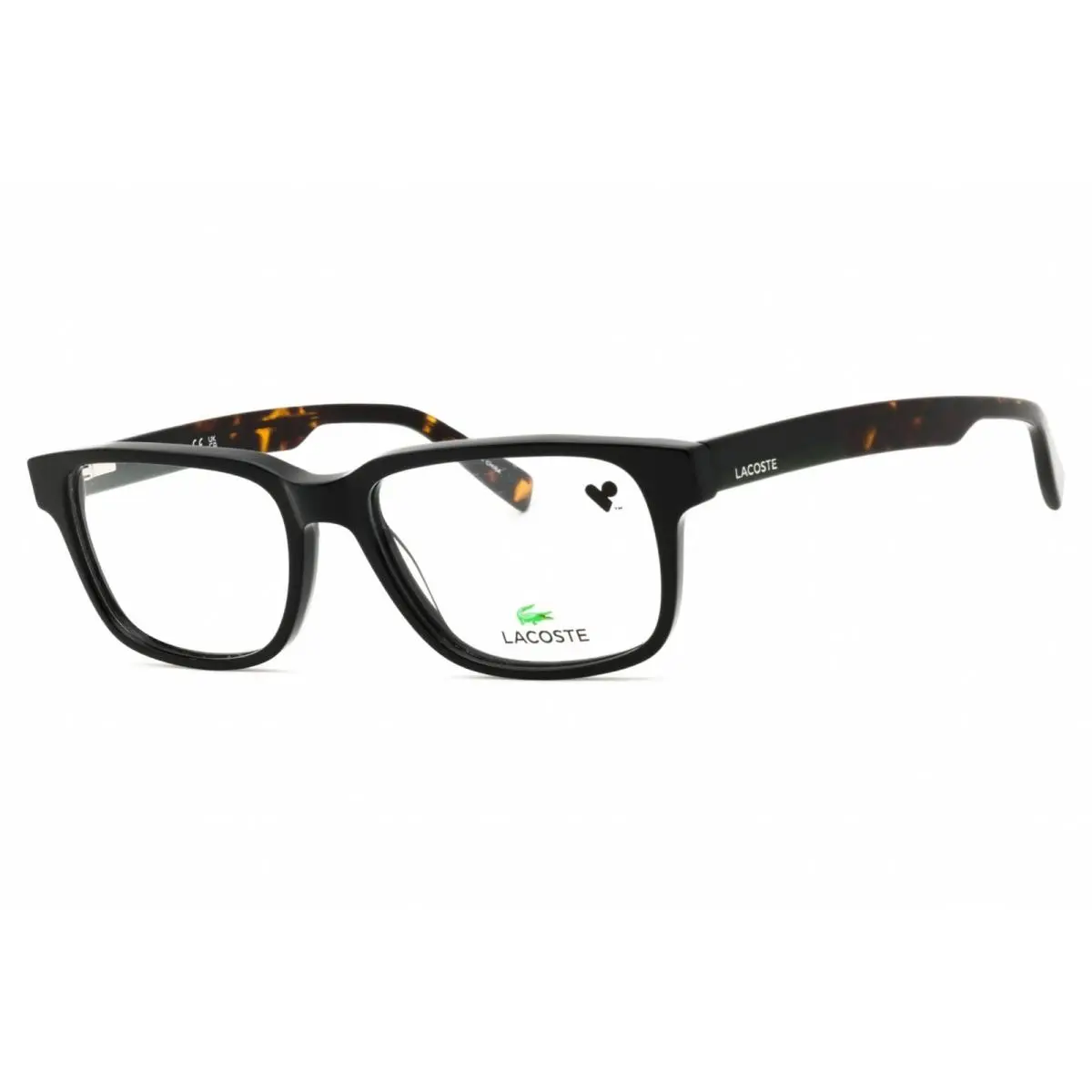 Men`s Eyeglasses Black Acetate Rectangular Full Rim Frame L2910 001 by Lacoste