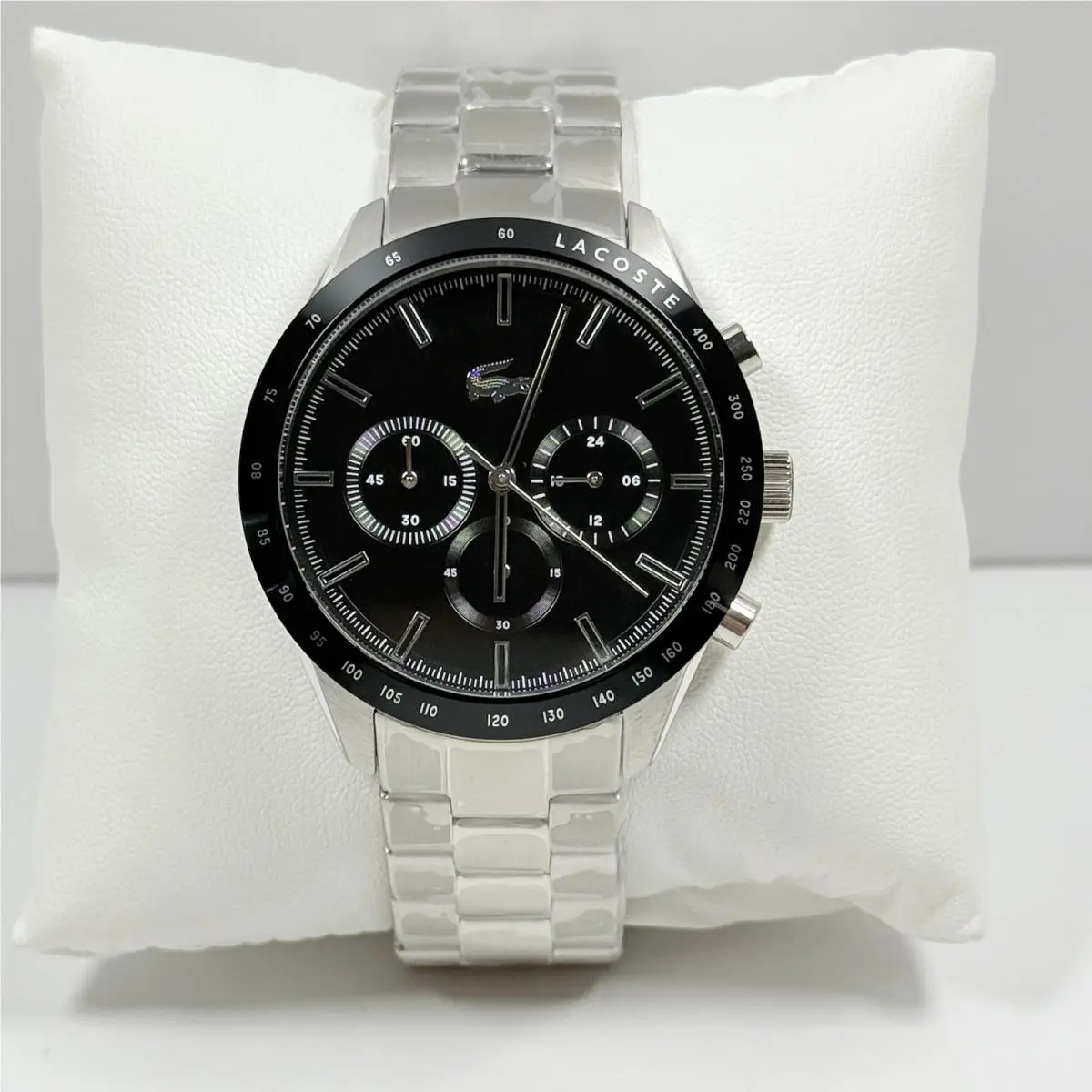 Lacoste Boston 2011079 Black Dial Chronograph Stainless Steel Strap Men’s Watch