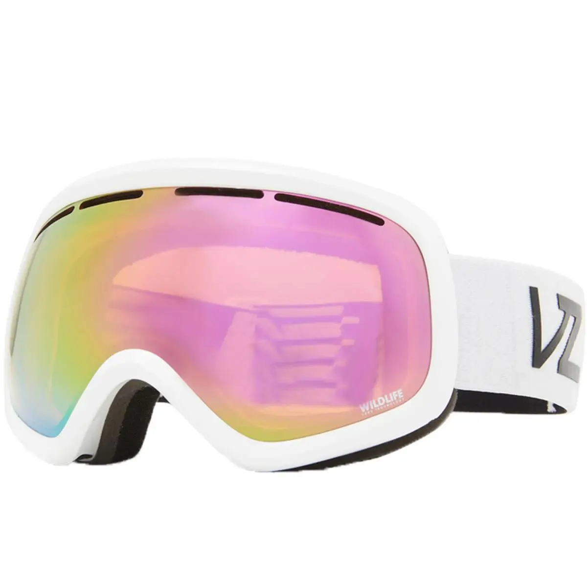 Vonzipper Adult Skylab Snow White/smoke Pink Chrome One Size Goggles