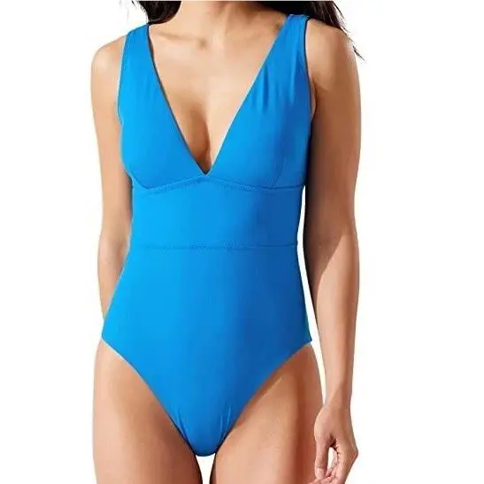 Tommy Bahama L27325 Women`s Palm Over The Shoulder One Piece Swimsuit Size 8