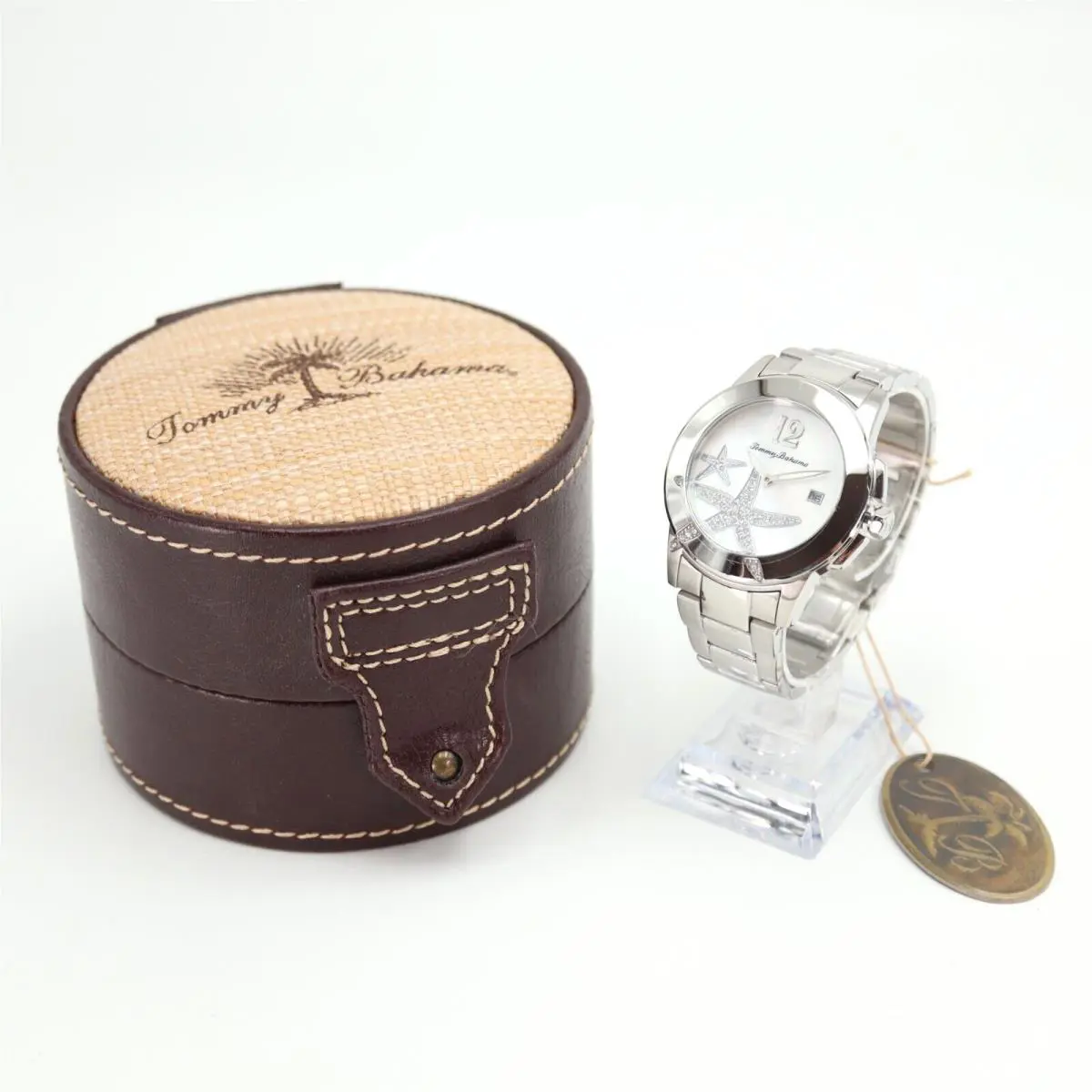 Tommy Bahama Womens Watch Bimini Crystal Mop Silver Tone Starfish TB4045