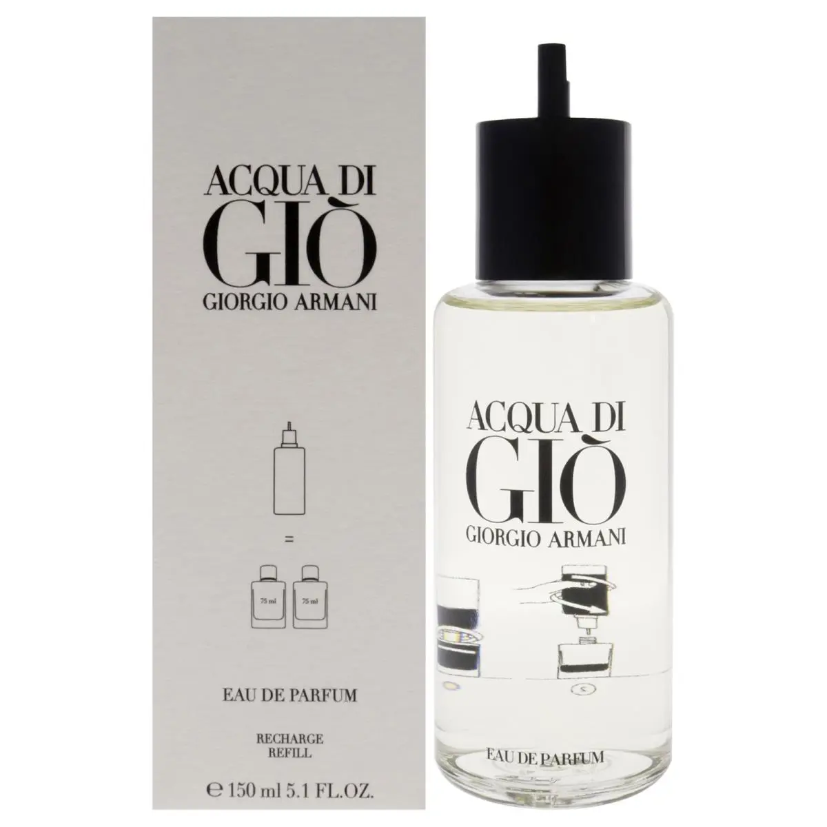 Acqua Di Gio by Giorgio Armani For Men - 5.1 oz Edp Spray Refill