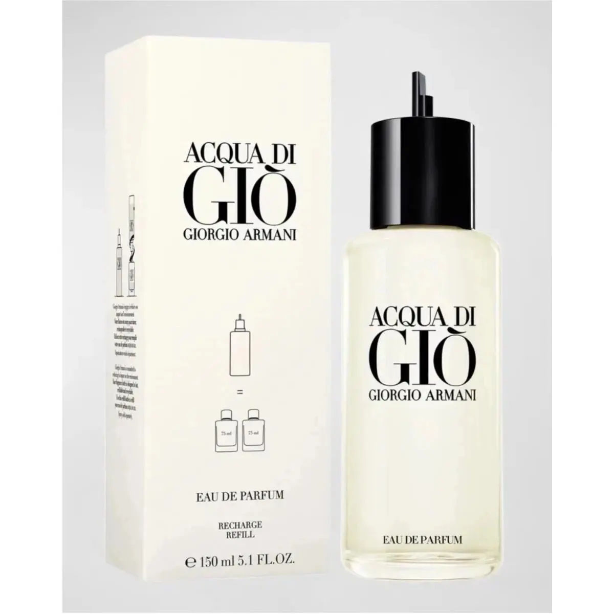 Giorgio Armani Acqua Di Gio Eau de Parfum 5.1 Oz 150 mL Refill Recharge H12