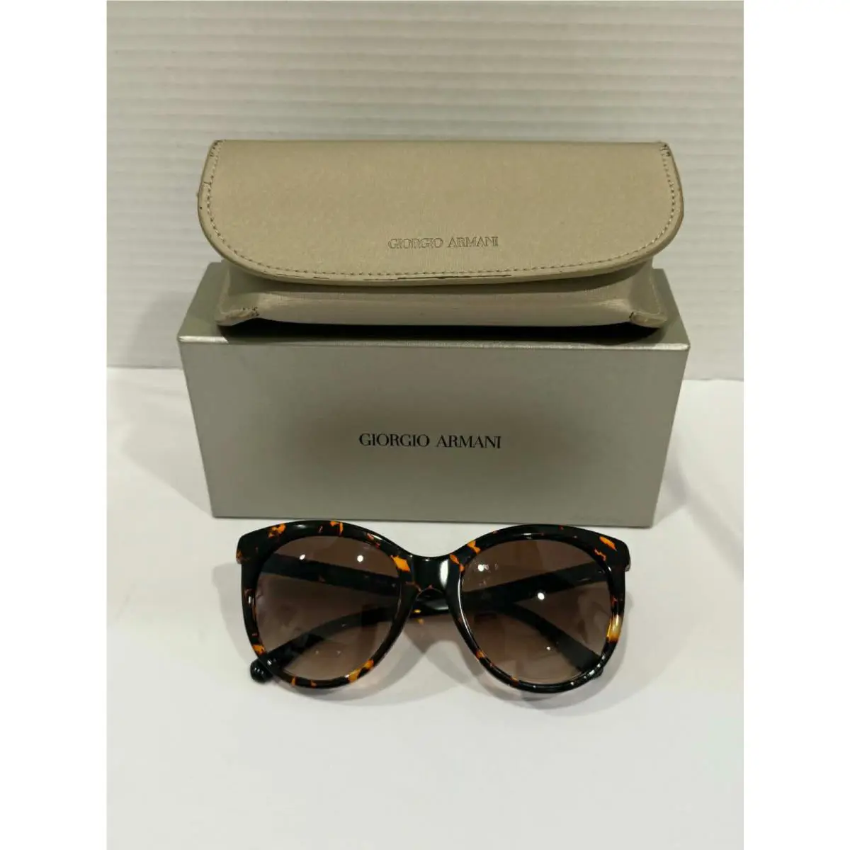 Giorgio Armani AR 8041 5294/13 Havana Brown Gradient Cat-eye Sunglasses-nwb