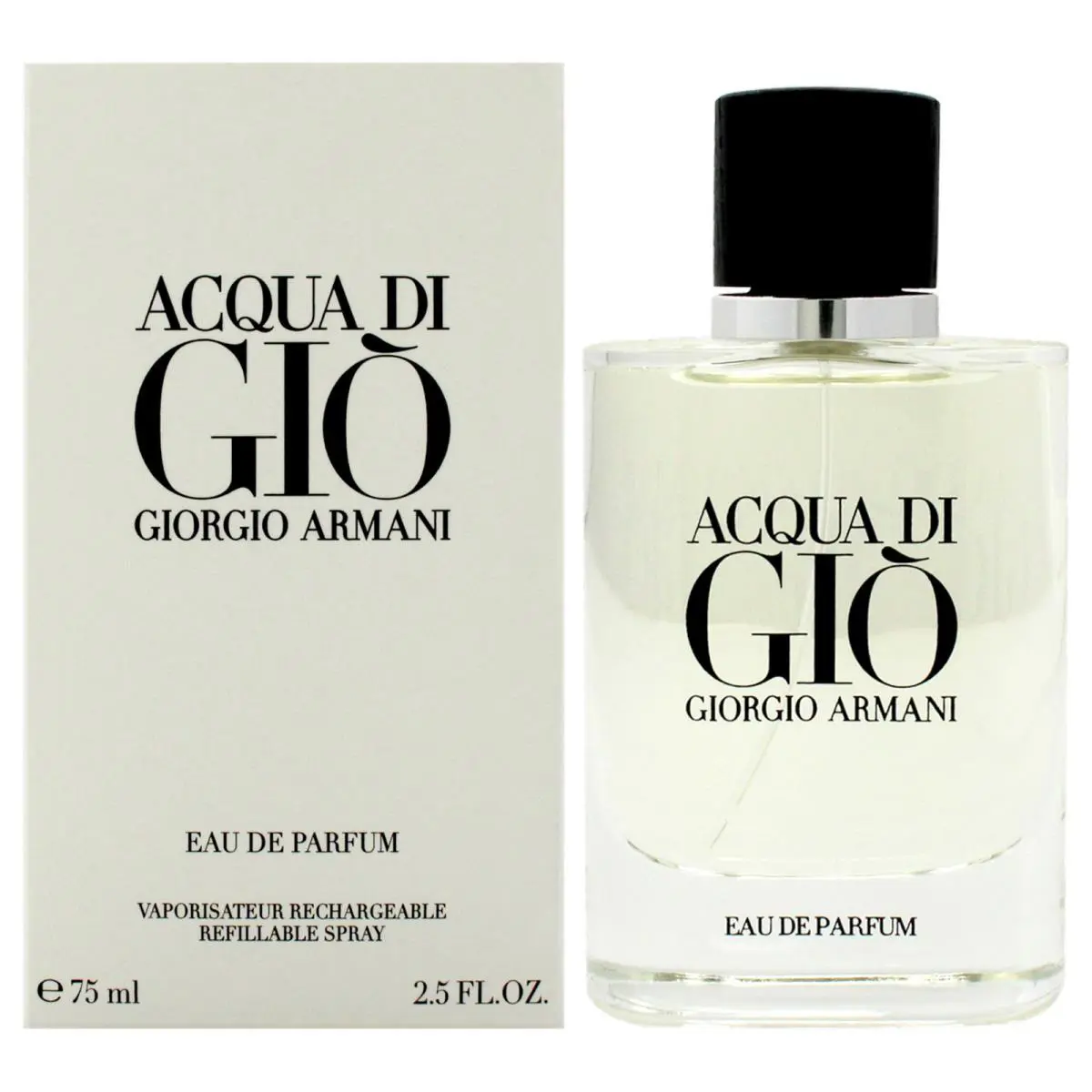 Acqua Di Gio by Giorgio Armani For Men - 2.5 oz Edp Spray Refillable