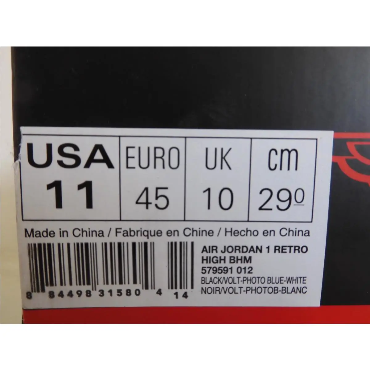 Nike shoes - Air Jordan 1 - Air - 579591-012 - Black 30
