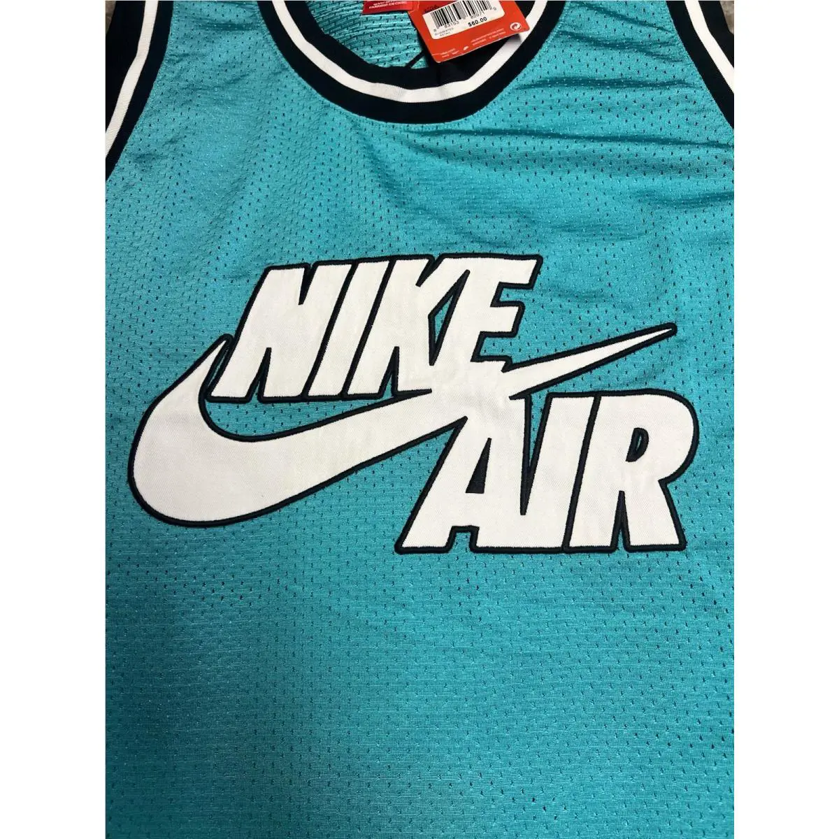 Nike Air Jersey Mens Large Green Blue White 82 Basketball Tank Top 689133-405