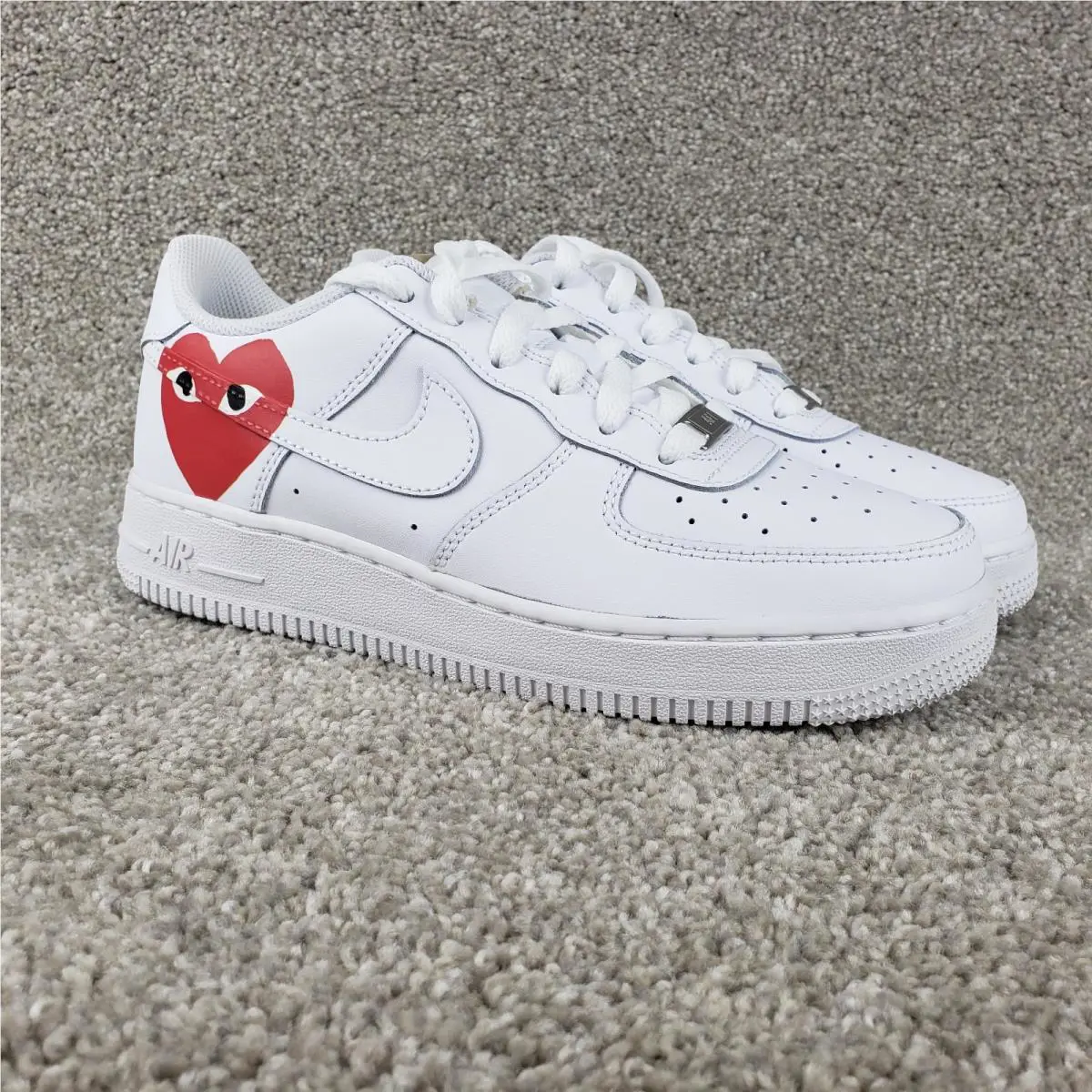 Nike Air Force 1 Drip Creationz Comme Des Garcons Heart Shoes 5.5Y Womens 7
