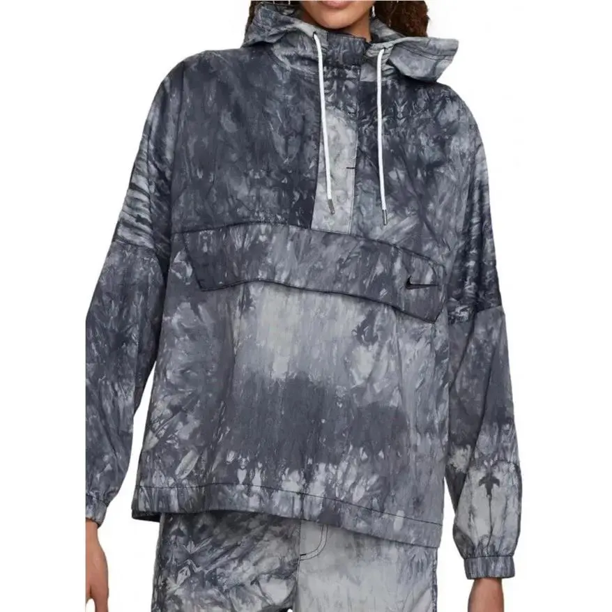 Nike Sportswear Zip Pocket Woven Wave Dye Hooded Jacket DV7936 XL
