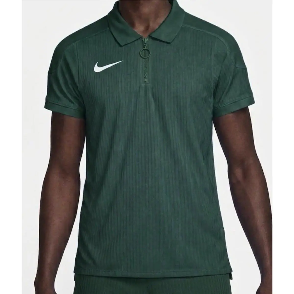 Nike Men’s Sz L Court Slam Dri-fit Adv 1/4 Zip Tennis Polo Green HQ0792-341