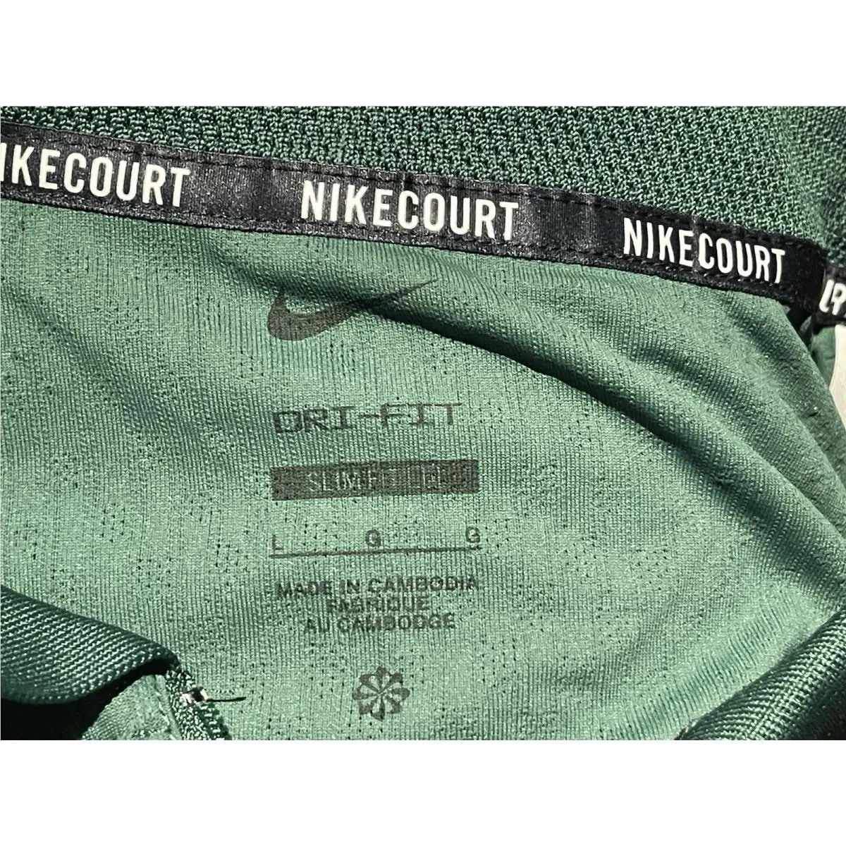 Nike clothing - Nike Court Slam Dri-FIT ADV 1/4 Zip Tennis Polo - HQ0792-341 - Green (UPC: 0197601305730) 4