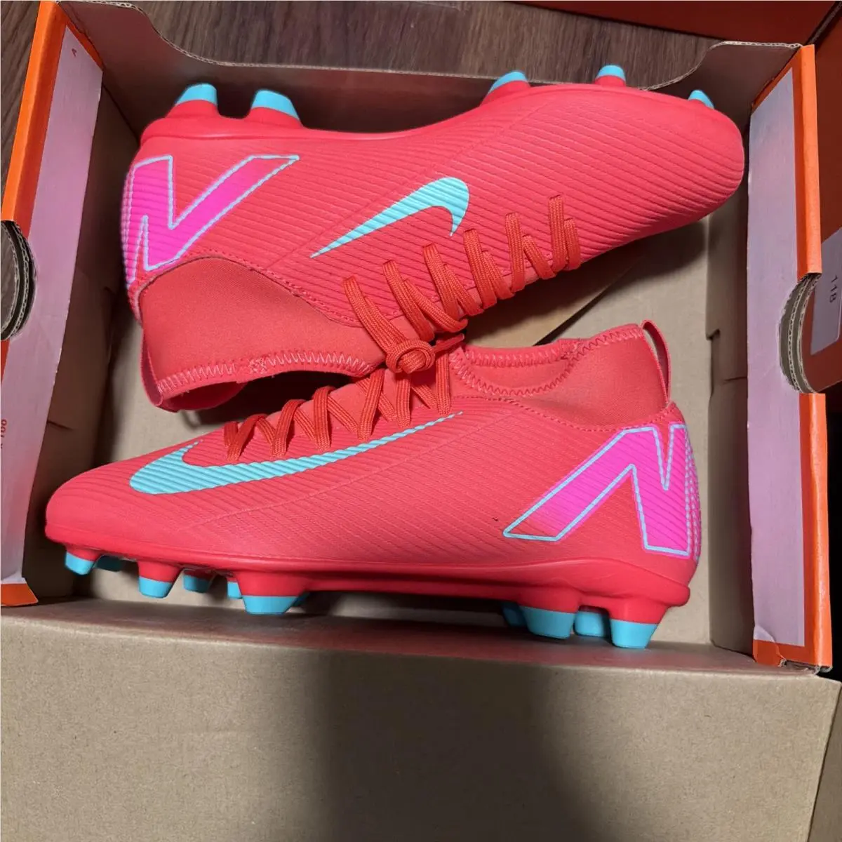 Nike Men`s Size 5 Superfly 10 Acad Fg/mg FQ8318 800 Pink Soccer Cleat