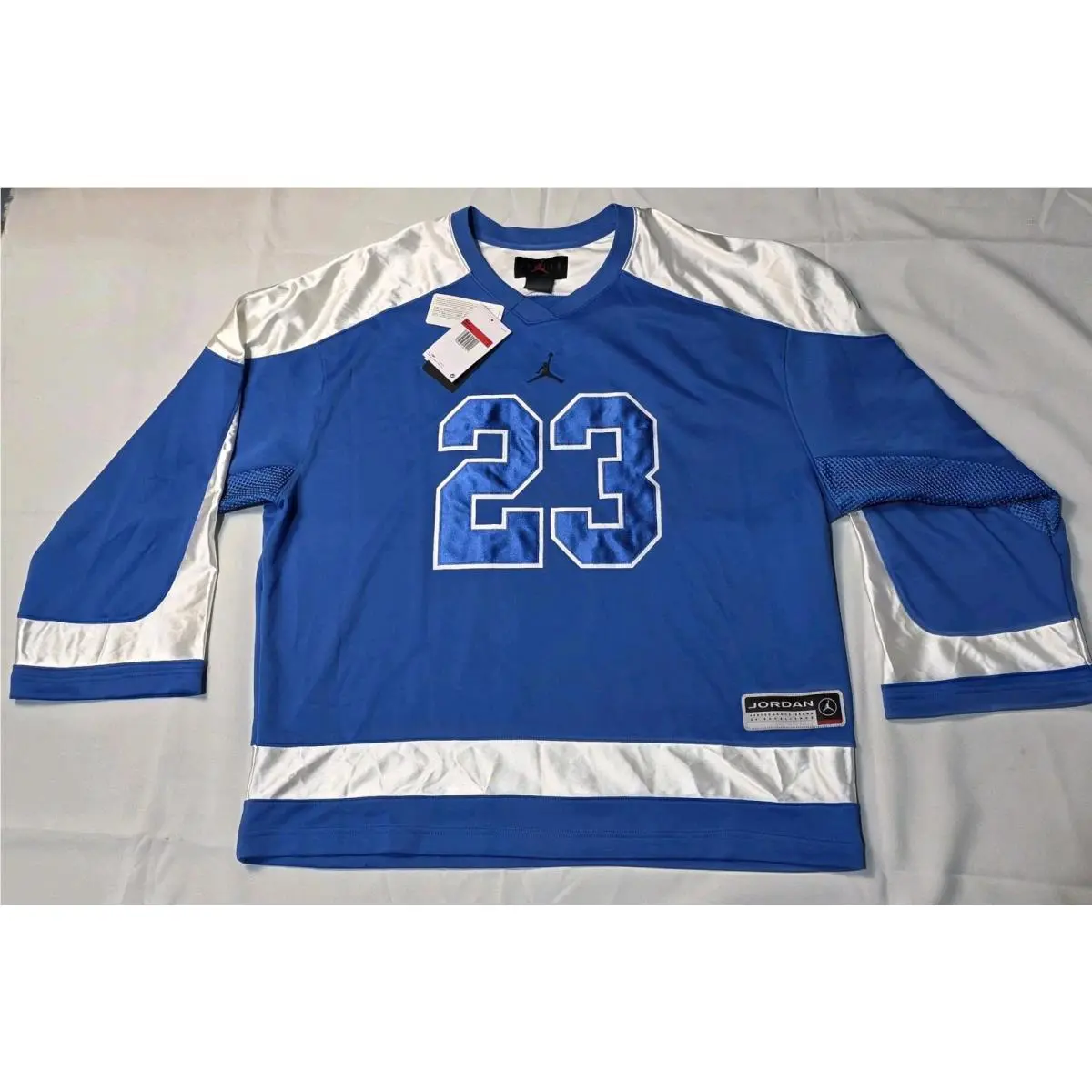 Size Large Jordan Brooklyn Hockey Collegiate Jersey Blue Sail HV0109-010
