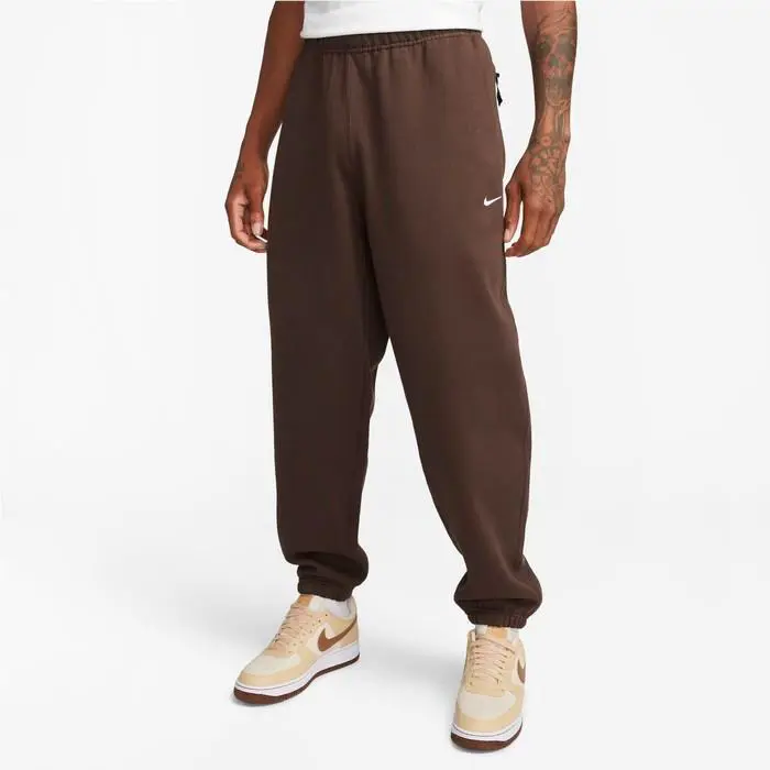 Nike Solo Swoosh Mens Fleece Pants Large Baroque Brown Thick Jogger DX1364-237