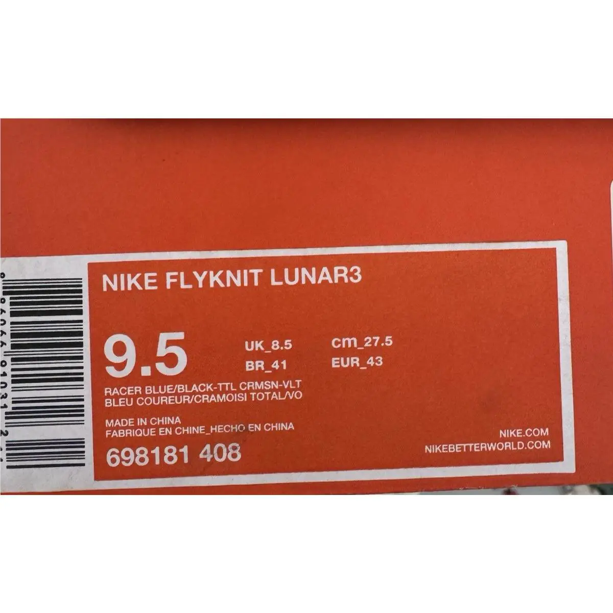 Nike shoes - Nike Flyknit Lunar 3 - Flyknit Lunar - 698181-408 - Red 5