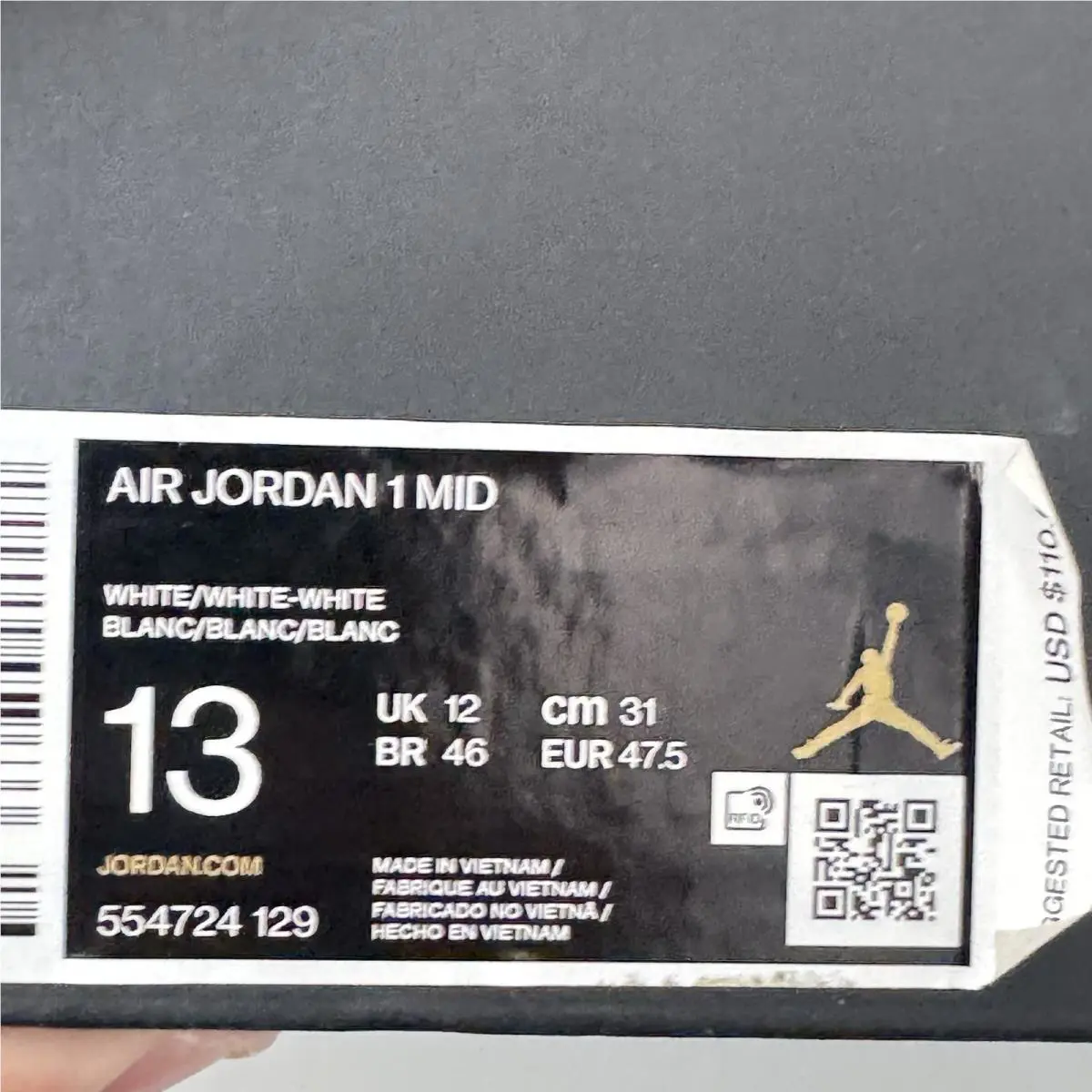 Nike shoes - Nike Air Jordan 1 - Air - 554724 129 - White 7