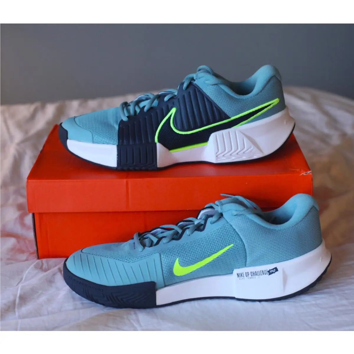 Size 11 Nike Zoom GP Challenge Pro Clay Turquoise Navy Volt Sneakers