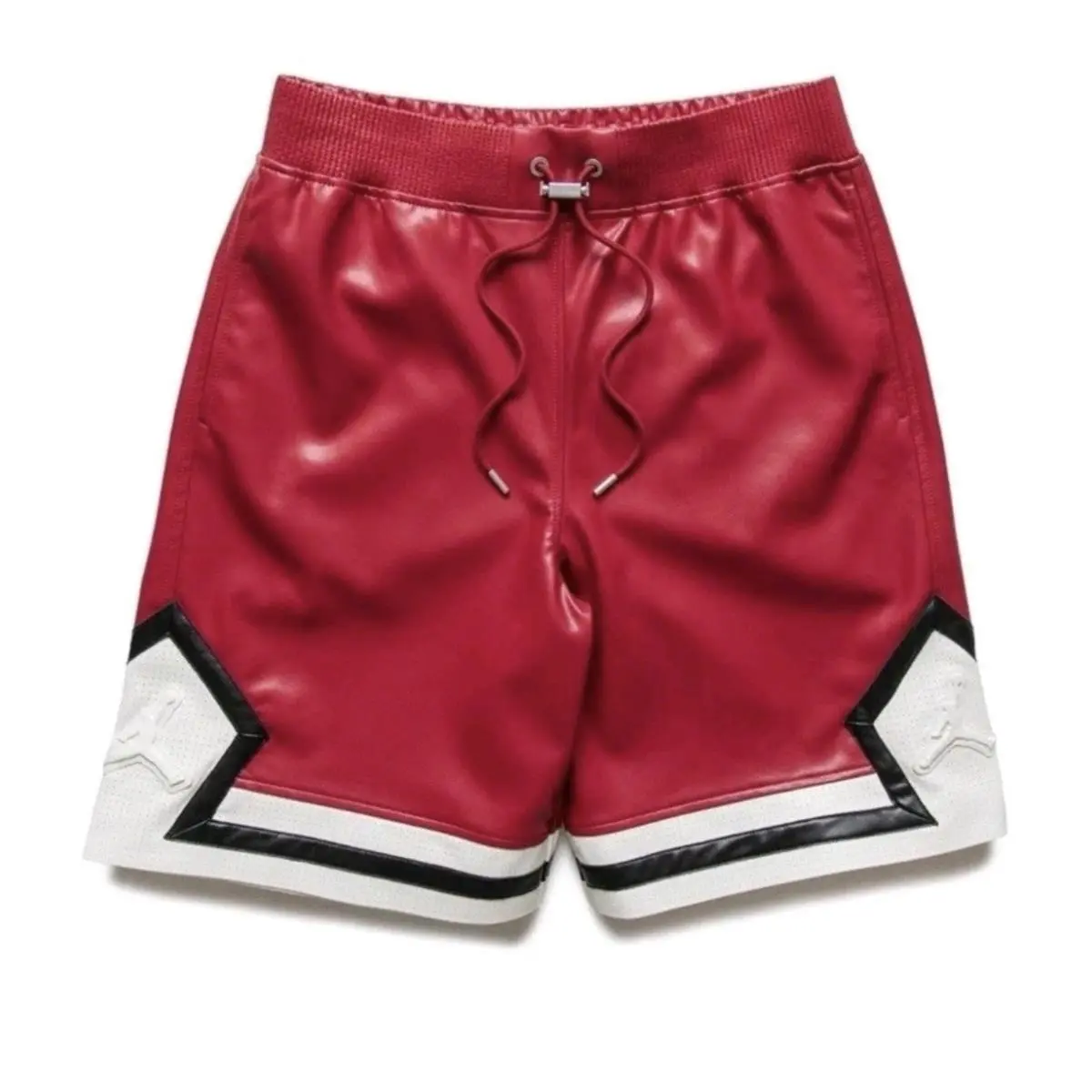 Nike clothing - Air Jordan Faux Leather Diamond Shorts - HV0077-659 - Wings Jordan Red 2