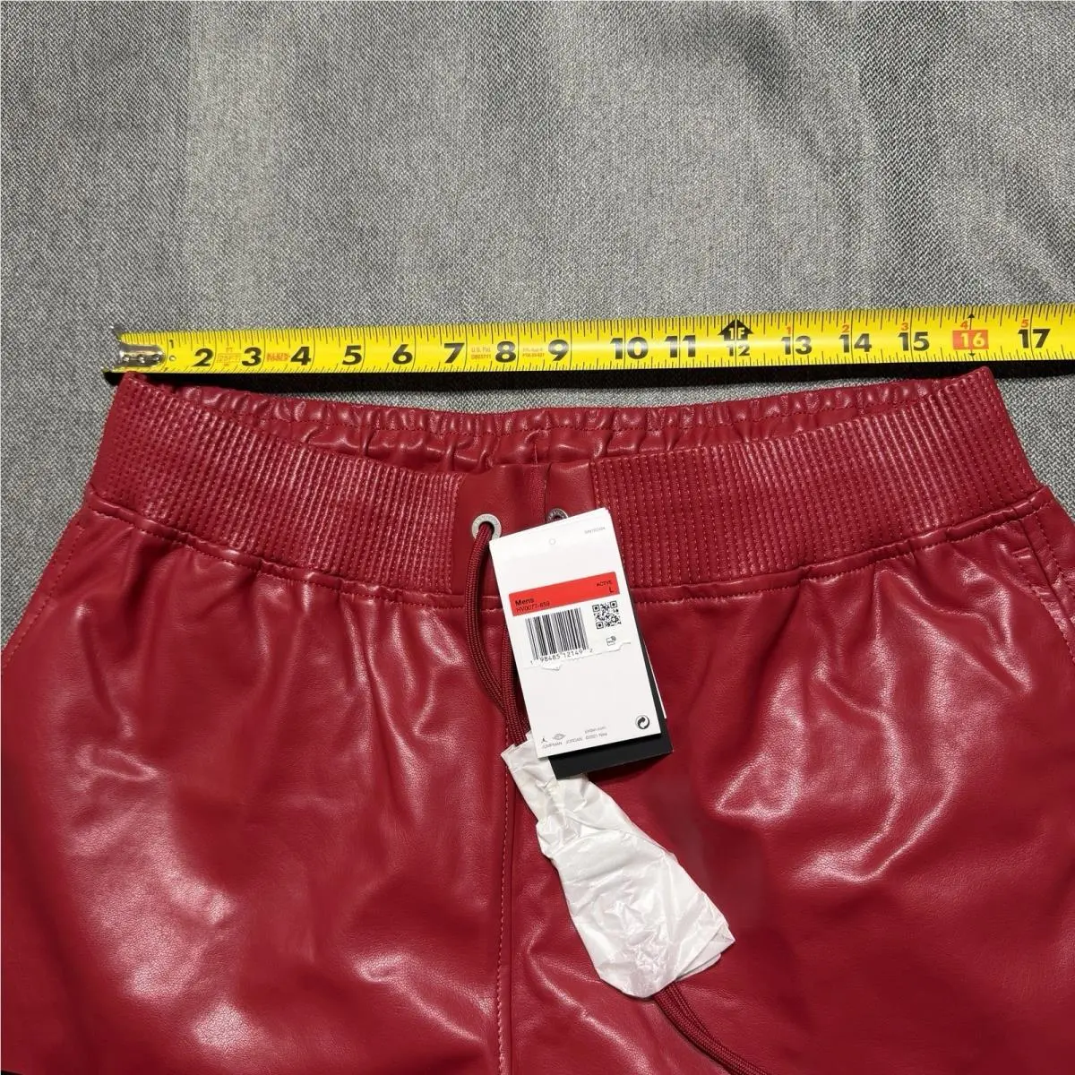Nike clothing - Air Jordan Faux Leather Diamond Shorts - HV0077-659 - Wings Jordan Red (UPC: 198485234000) 7