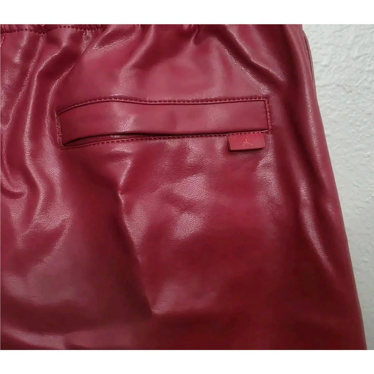 Nike clothing - Air Jordan Faux Leather Diamond Shorts - HV0077-659 - Wings Jordan Red (UPC: 198485197060) 9