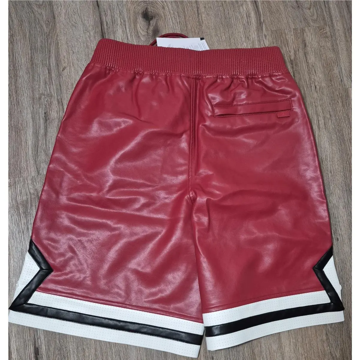 Nike clothing - Air Jordan Faux Leather Diamond Shorts - HV0077-659 - Wings Jordan Red 8