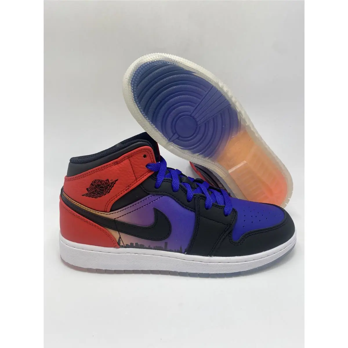 Nike Air Jordan 1 Mid SS GS Concord Black Red Shoes DX4379 400 Size 7Y