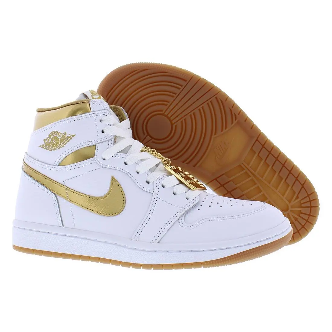 Nike Air Jordan 1 Retro High OG Womens Shoes Size 11 Color: White/metallic