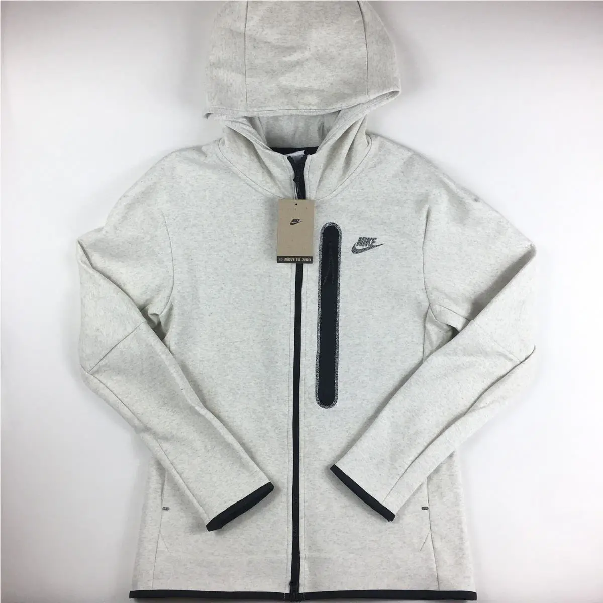 Nike Sportswear Tech Fleece Full Zip Beige Jacket DR9150-100 Men`s Size Small