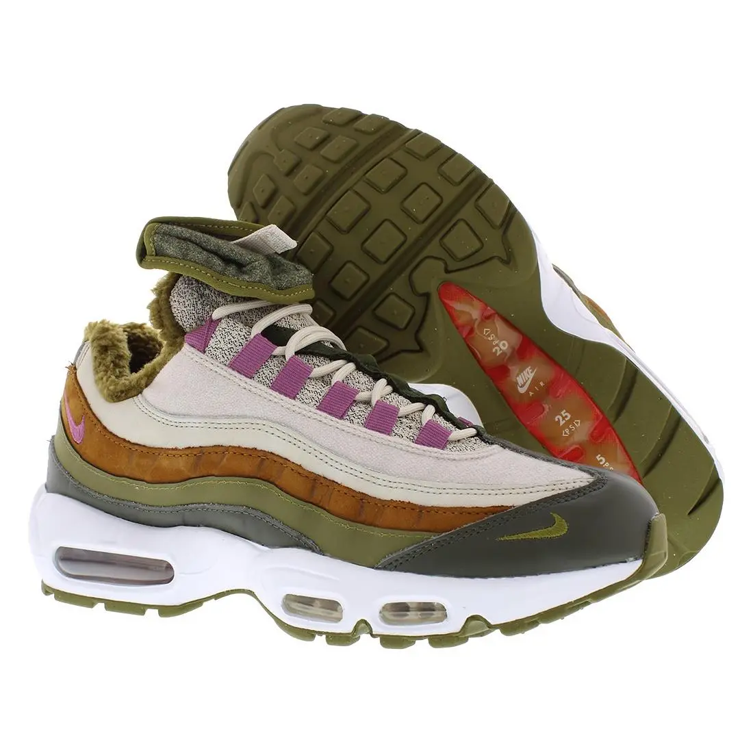 Nike Air Max 95/N7 Unisex Shoes Size 9.5 Color: Cargo Khaki/light Bordeaux