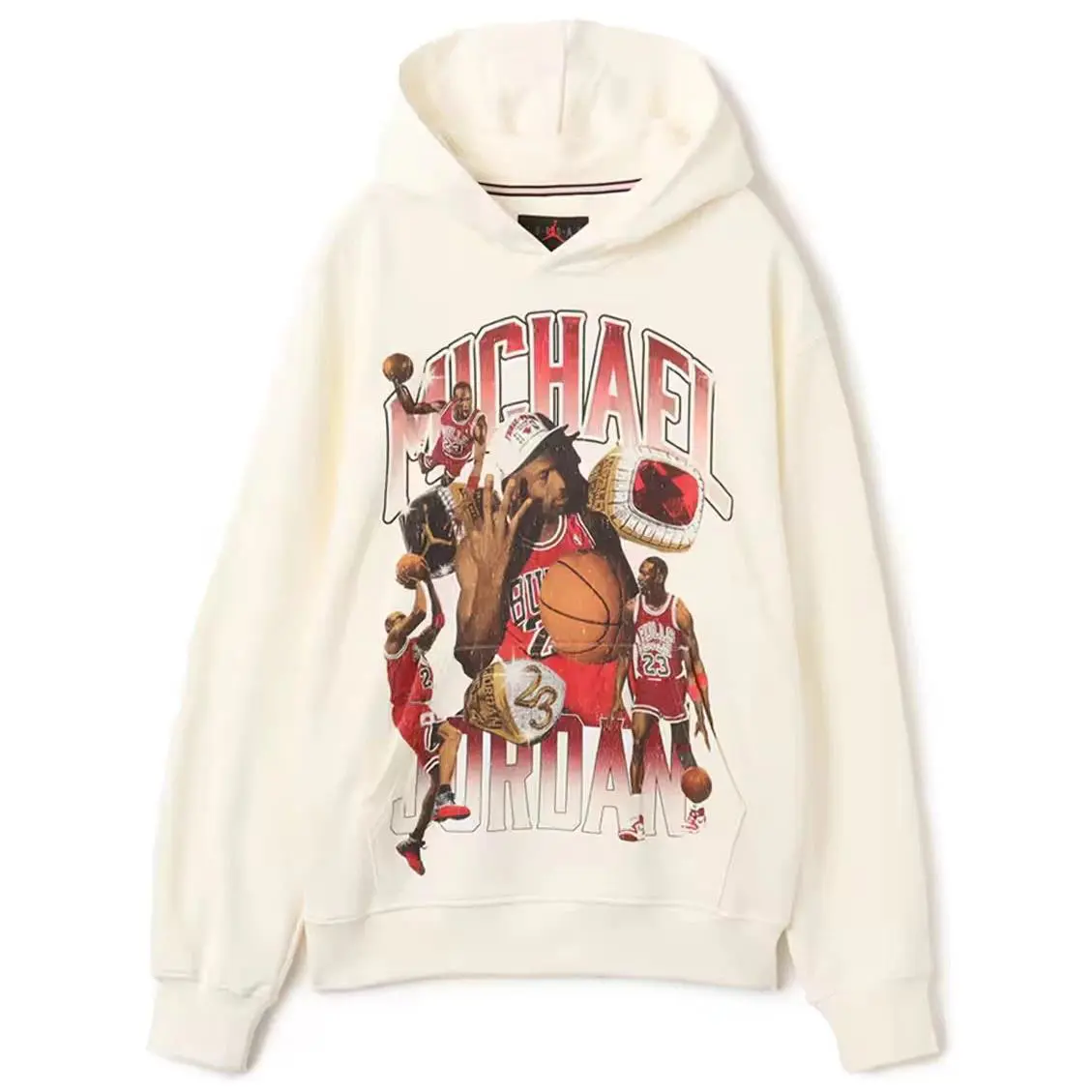 Jordan Flight Fleece Graphic Pullover Hoodie Sail HJ4396-133 Size Small