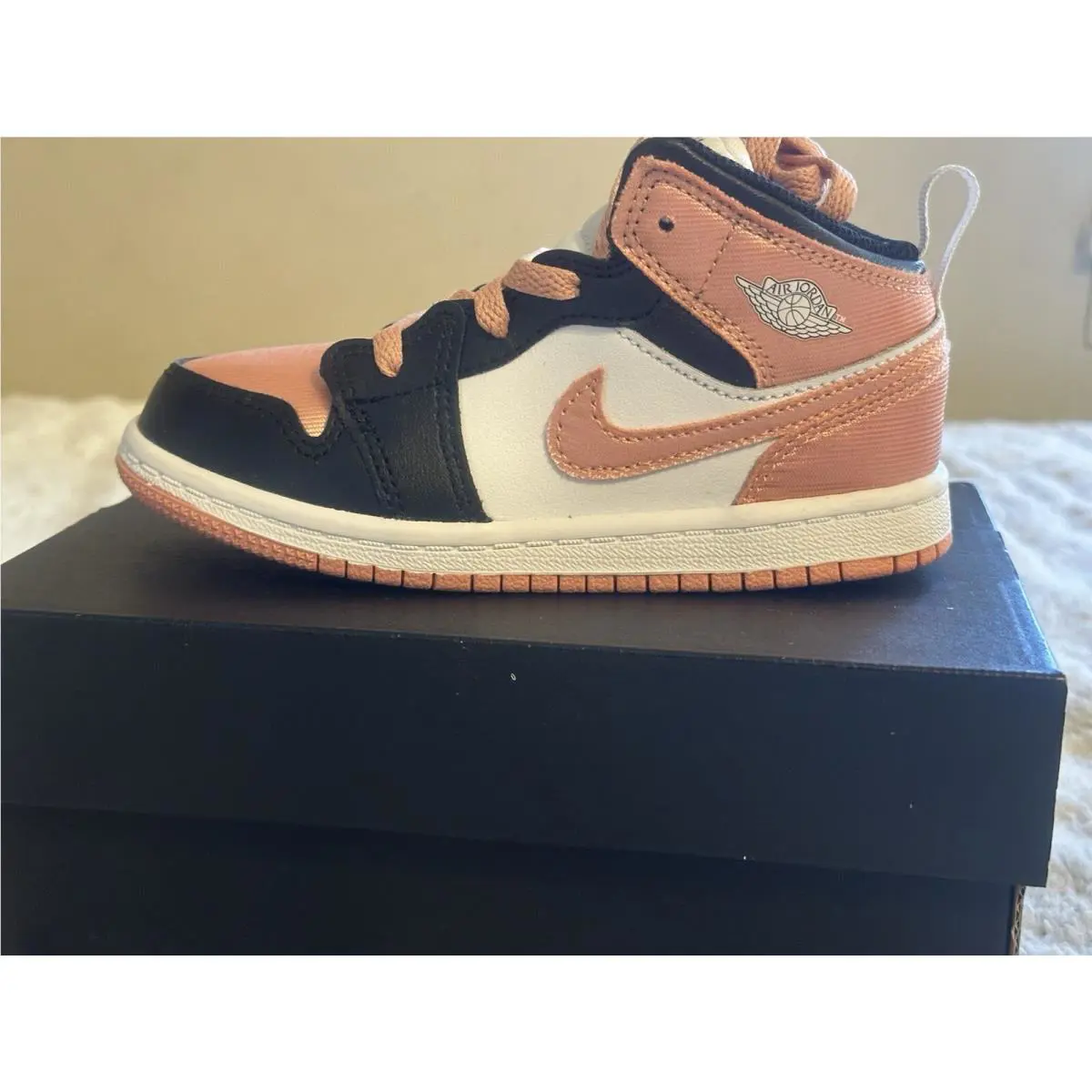Nike Air Jordan 1 Mid TD LT Madder Root Black White DM8960 Size 10c